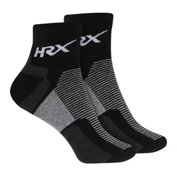 HRX by Hrithik Roshan Unisex Grey & White Pack Of 3 Patterned Ankle Length Socks image 4