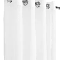 LINENWALAS Happy Sleeping Set Of 2 White Sheer Door Curtains image 3