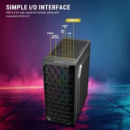 Ant Esports Elite-1120 Mid Tower Cabinet with USB 2.0 and USB 3.0 Ports Compatible with Gaming Console image 3