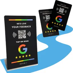 revuz Google Review Card & Standee with NFC and QR | Tap or Scan | Self Setup (Combo) Business Card-picture-23