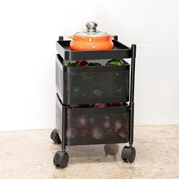 j-bizz Multi-Purpose Kitchen Organizer Rack with Storage Basket for Easy Access Steel Kitchen Trolley-picture-26