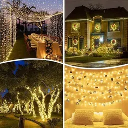 neerusstore 56 LEDs 20 m Gold Steady Ball Rice Lights image 2