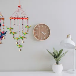 RAJ SHAI CRAFT Home Decoration Items PARROT&ELEPHANT Wind Chimes V safe combo set of 2 Home Decoration for Hall balcaney Wall/Door/Window Hanging ( 90 cm,80CM multicolour) Plastic Windchime image 2