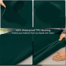 evol Double Size Fitted Terry Cotton Breathable, Waterproof, Stretchable Mattress Cover image 4