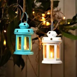 being nawab Multicolor Iron Hanging Lantern image 1