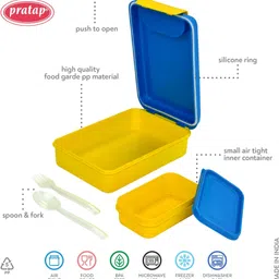 pratap One Lock 950 Motu Patlu 2 Containers Lunch Box image 3