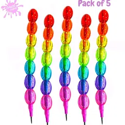 smartcrafting Colourful Pearls Moti Design Non-Sharpening Stacking Pencil for Kids, Birthday Party Return Gifts Pencil Pencil-picture-17