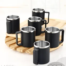 speack Pack of 6 Plastic, Steel Premium Quality Chai, Tea & Coffee Cup Set - Elegant & Durable for Daily Use image 4