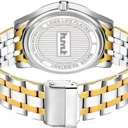 hmt dlx Day Date Functioning Silver Dial 2 tone Chain Analog Watch - For Men D&D 1627 HM Silver 2 tone image 2