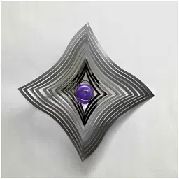 pinkparifashion 3 Step Spinner Metal Hanging Ornament Decor 360° Rotating Wind Spinner Stainless Steel Wind Spinner image 3
