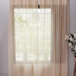 home sazawat 274 cm (9 ft) Long Door Tissue Semi Transparent Curtain (Pack Of 2) image 2