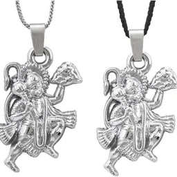 shining jewel Lord Hanuman Combo Rhodium Brass Pendant-picture-16