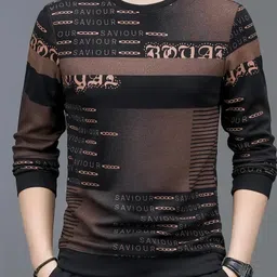 sti Men Printed Round Neck Polyester Brown T-Shirt-picture-41