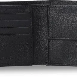 puma Men & Women Black Genuine Leather Wallet image 3