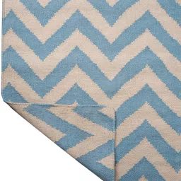 imperial knots Blue Wool Abstract 72 x 48 Inches Hand Woven Dhurrie image 5