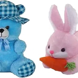 PINK RABBIT & BLUE CAP Soft Stuffed Toy - 18 cm-image-26