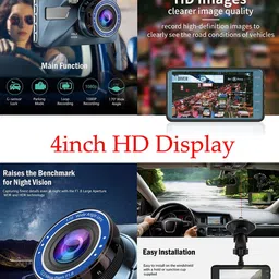 maties 4inch DVR Camera Recorder/HD Video/Rearview/Loop Recording/GSensor Universal 56 Blue LED image 3