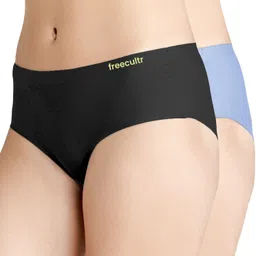 freecultr Pack of 2 Women Hipster Black, Blue Panty-picture-18
