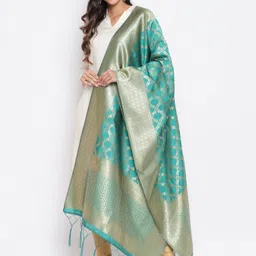 lilots Jacquard Woven Light Blue Women Dupatta-picture-11
