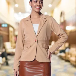 metronaut Women Solid Single Breasted Party Blazer-picture-38