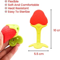 jingle kids Premium Baby Squeeze Spoon Bottle| Baby Silicone Fruit Shape & Fruit Nibbler Teether and Feeder image 3