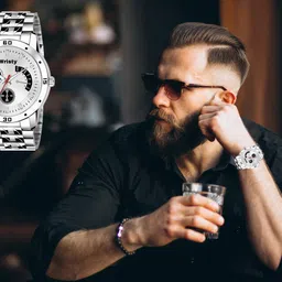 wristy Analog Watch- For Men sb04 black-blue-white image 4