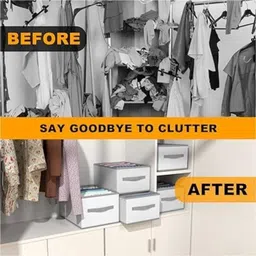 crownsy 7 Grids Clothes Drawer Organizer Non-Woven Wardrobe for Jeans,Tshirt Storage Box image 5