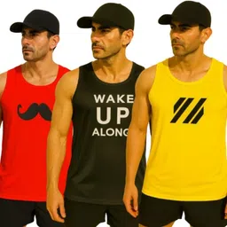 ssanwariya sethji Pack of 3 Gym Wear Polyester Sando for Men – Sleeveless Top Men Vest-picture-14