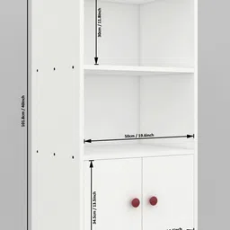 madhuran Bookcase Almirah Engineered Wood Semi-Open Book Shelf image 4