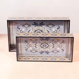 amimashop Wooden Serving Tray Set – Rectangular with Handles, Set of 2 Tray-picture-45
