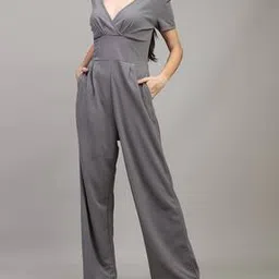 Shein Short Sleeves Mock Wrap Pleated Jumpsuit-picture-53