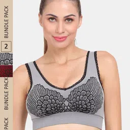 Amour Secret Pack of 2 Lightly Padded Anti Odour Sports Bra-picture-8