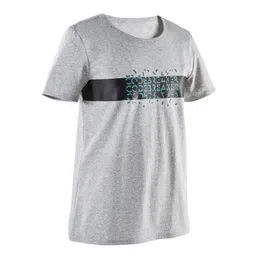 Boys Cotton T-Shirt - Grey Print-image-44
