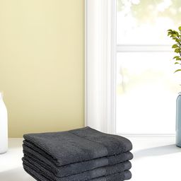 SPACES Grey 4 Pieces 450 GSM Cotton Face Towels-picture-28
