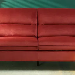 casacraft from pepperfry Volkach Velvet 3 Seater Sofa In Maroon Colour image 2