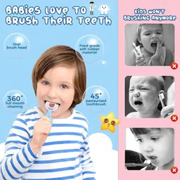 prachi Children Infant Toothbrush 360 Degree U Shaped Toothbrush with Silicone Brush Soft Toothbrush image 3