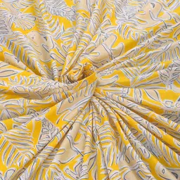 Huesland Yellow & White 2 Pieces Floral Cotton 144 TC Single Bedsheet with 1 Pillow Covers image 5