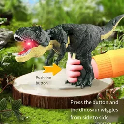 zyamalox Dinosaur toy gun Moving Head, Opening Mouth, Light, Realistic Sound toy for kids Guns & Darts image 4