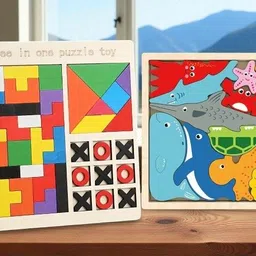 vhd Wooden Brain Game Combo | Logic & Sea Animal Puzzles DD101-picture-30