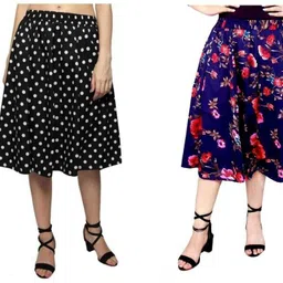 maiyyaa collection Women Printed A-line Multicolor Skirt-picture-21