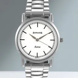 Sonata White Dial Silver Stainless Steel Strap Analog Watch - For Men 77049SM02CJ-picture-35