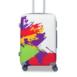 Polo Class White & Multicoloured Printed 24 Inch Trolley Bag-picture-11
