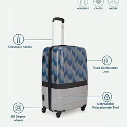 ZOUK Raahi Set Of 2 Printed Hard-Case Trolley Bag image 2