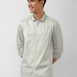 SIMON CARTER LONDON Men Grey Slim Fit Printed Casual Shirt-picture-18