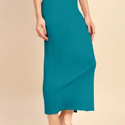 Trendmalls New.P02-PeacockGreen Lycra Blend Petticoat image 3