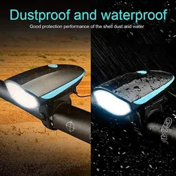 highrider USB Rechargeable LED Front Cycle Light & Horn(Black,Blue) Bell image 3