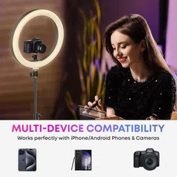 WHEELZ&MOUNTZ 10 Inch LED RGB Ring Light with Mobile Mount for YouTube, Video Shoot, Reels Ring Flash image 4