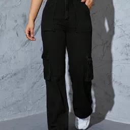 tessora Women Loose Fit High Rise Black Jeans-picture-18