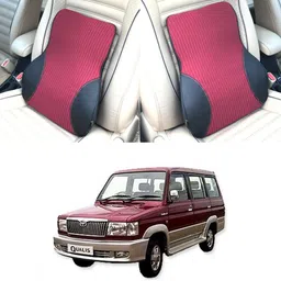 oshotto Black, Red Fabric, Leatherite Car Pillow Cushion for Toyota-picture-15