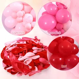 zambooree Solid VALENTINE-22 (50 RED PINK P.PINK + GLU ARC) Balloon image 3